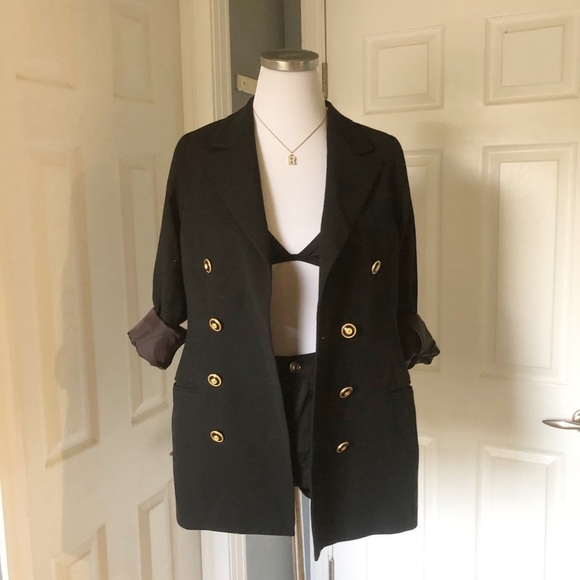 ⚫️ VINTAGE BON GENIE GRIEDER ON TREND MILITARY STYLE BLAZER CHIC​ SIZE 40​ - Picture 4 of 10